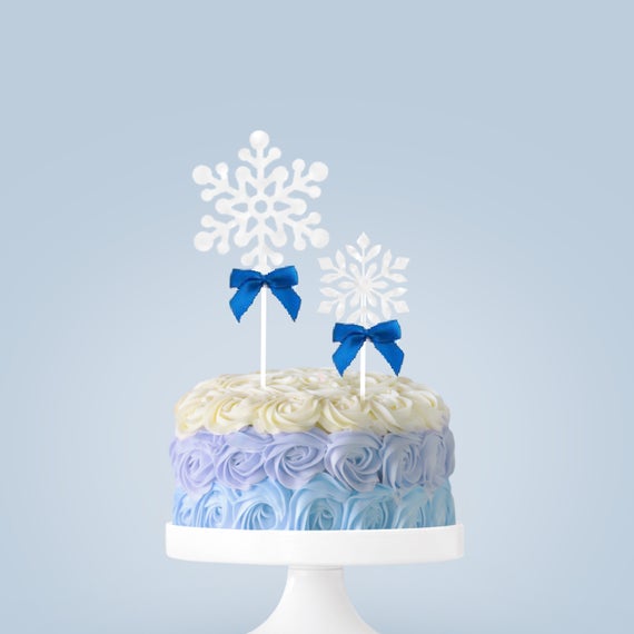 Snow Flakes Toppers- cake decorating topper-All About Baking